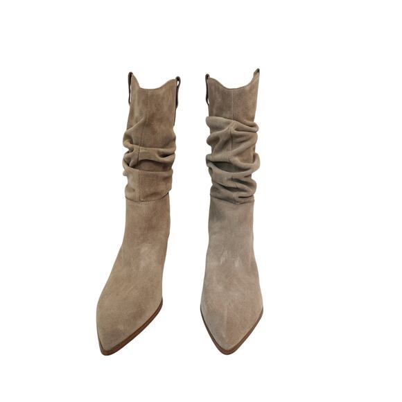 New Nine West Kadon Tan Suede Western Style Slouchy Boot 9.5M - Picture 3 of 9